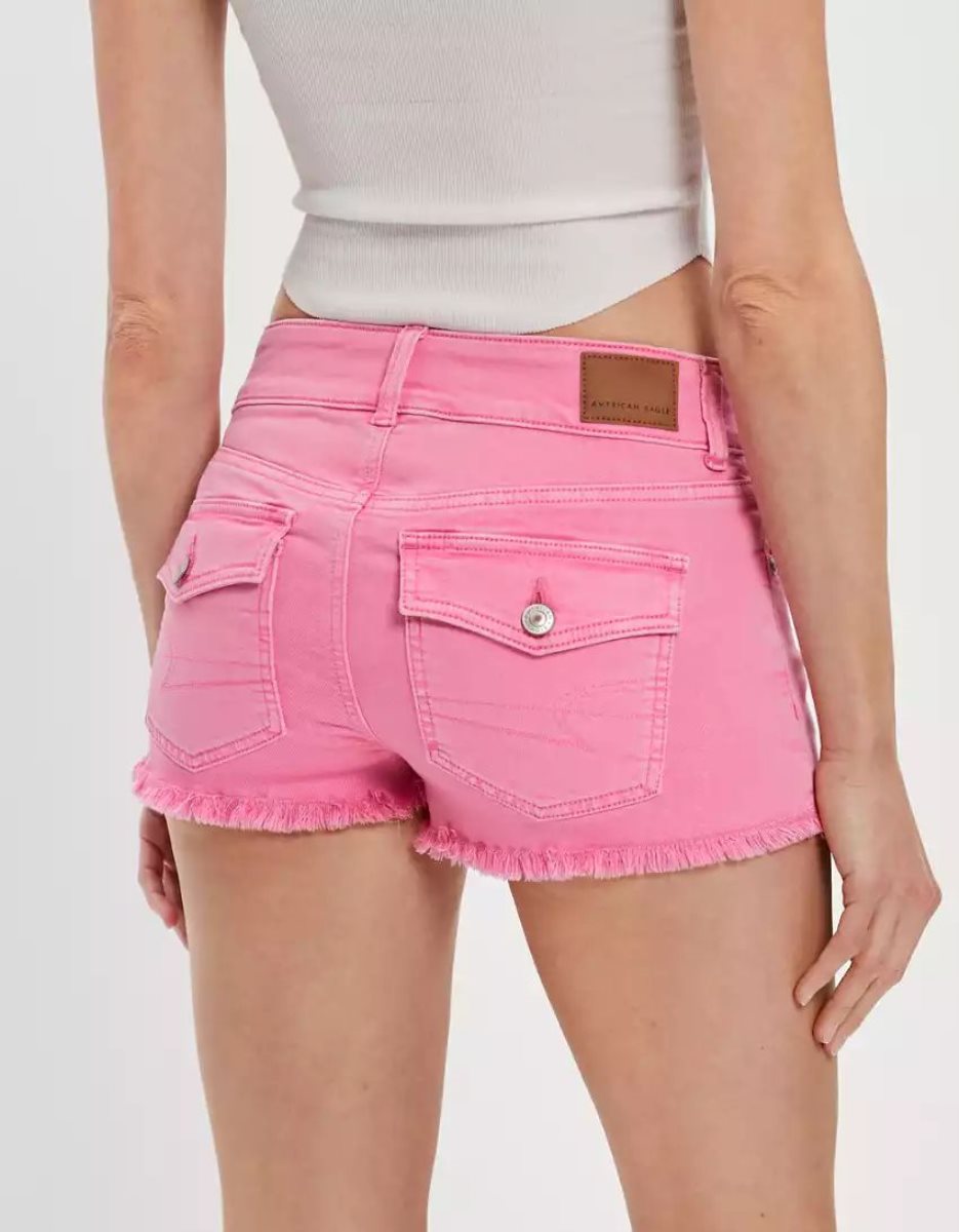 Shorts American Eagle AE Ne(x)t Level Twill Low-Rise Rose Femme | ZET-66372925